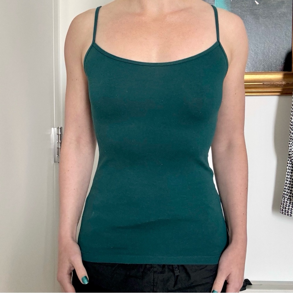 Forever 21 Y2K Teal Spaghetti Strap Cami Tank Elena Gilbert Summer Jewel Tone S